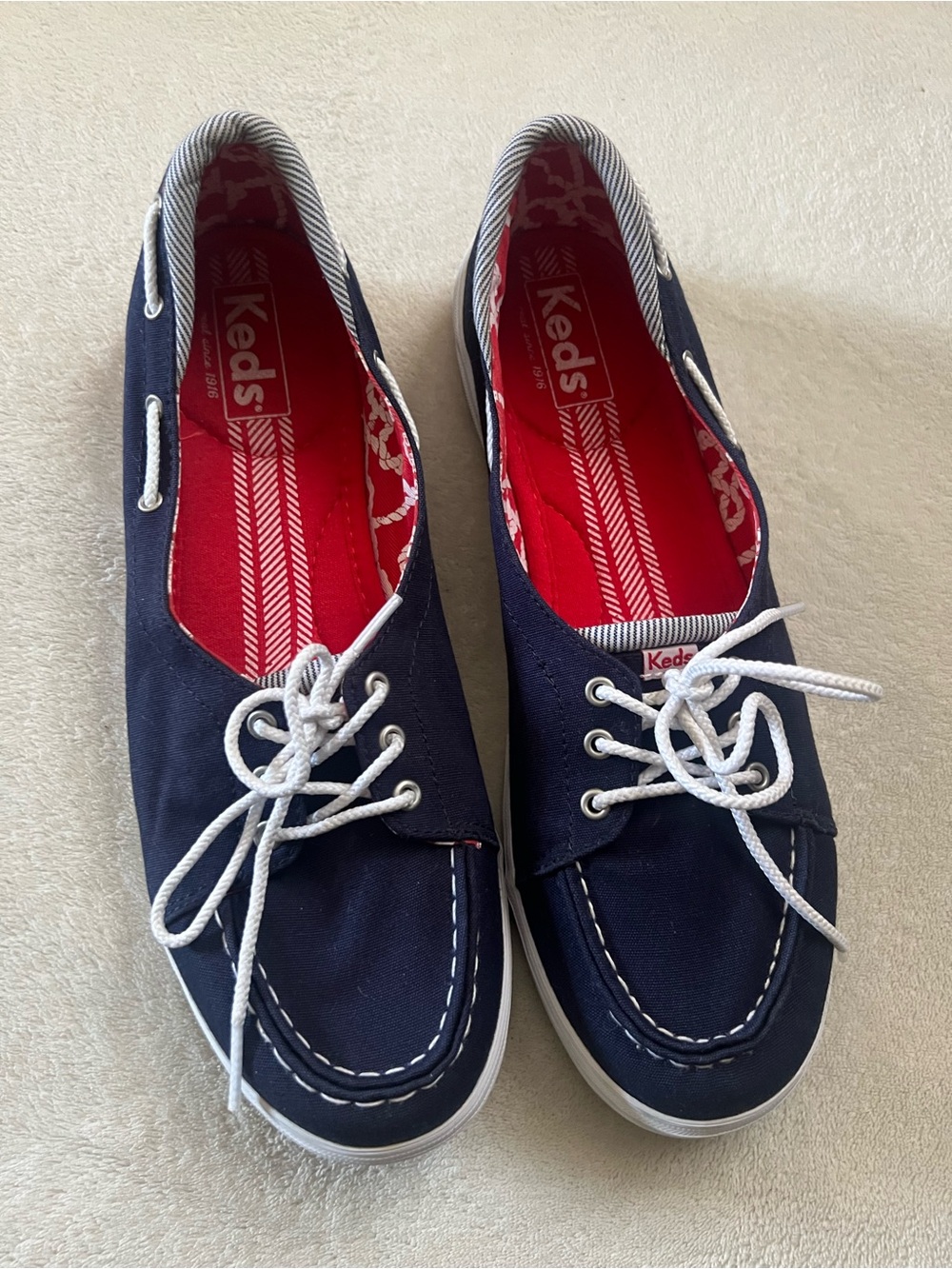 Keds Women's Shine Boat Shoe Sneaker,Navy